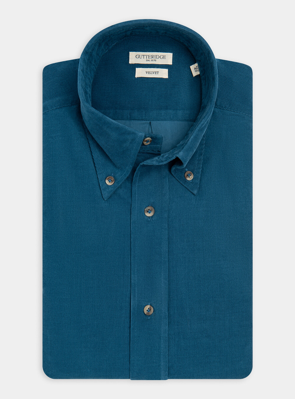 Camicia collo button down in velluto | Gutteridge | Camicie Uomo