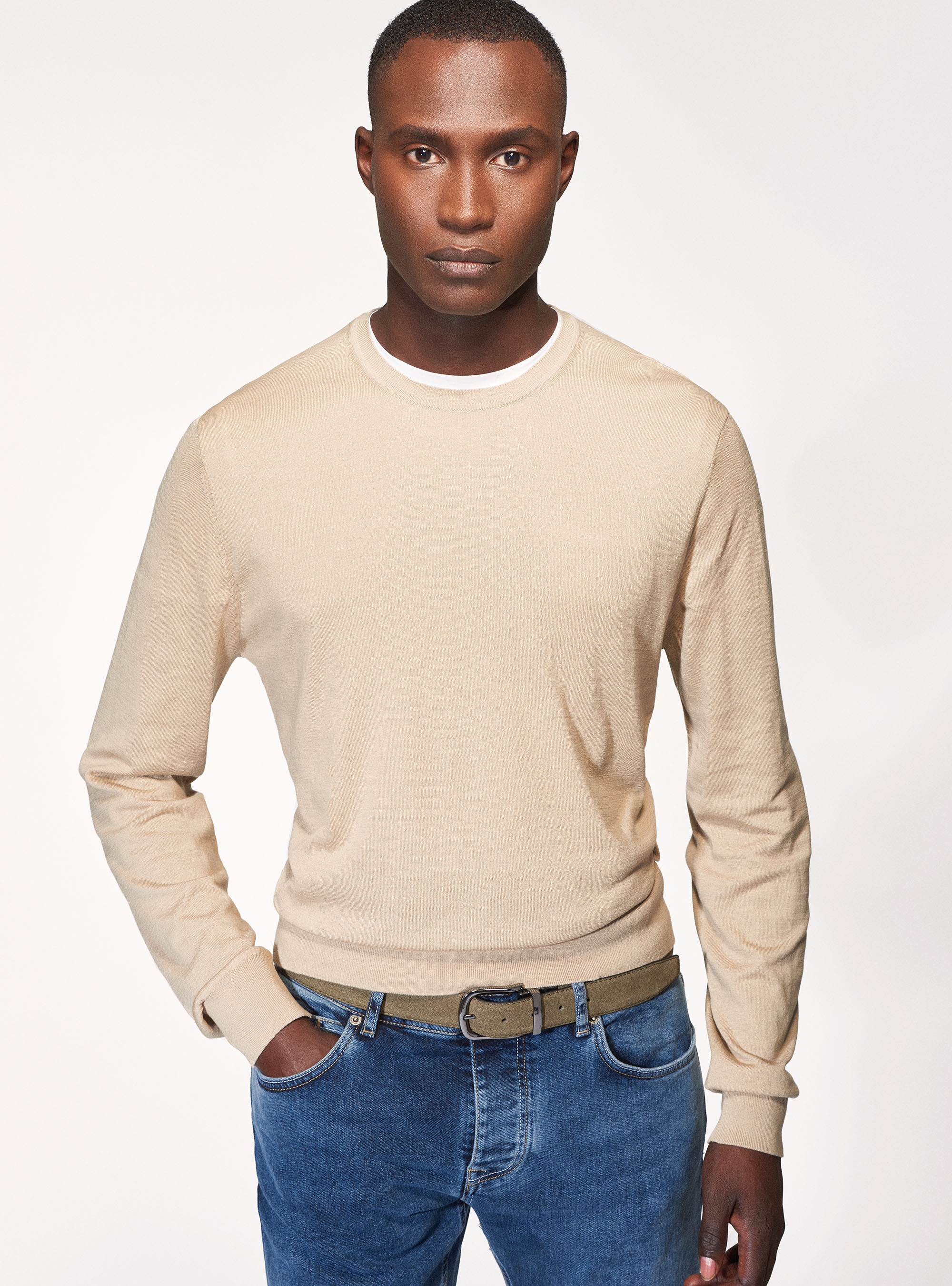 Silk cotton crew-neck sweater | GutteridgeUS | Sweaters Uomo