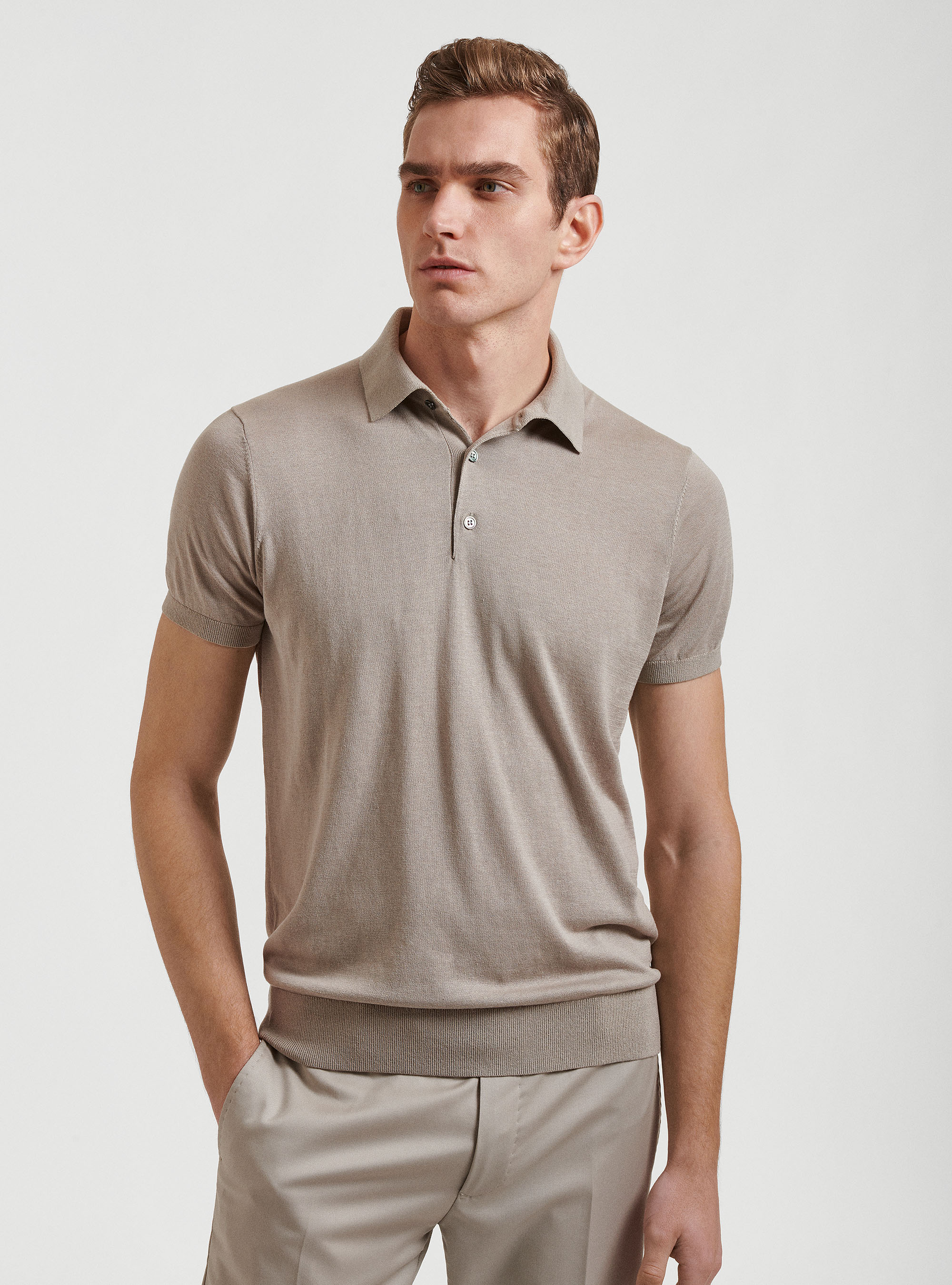 Silk cotton polo shirt | GutteridgeUS | Clothing Uomo
