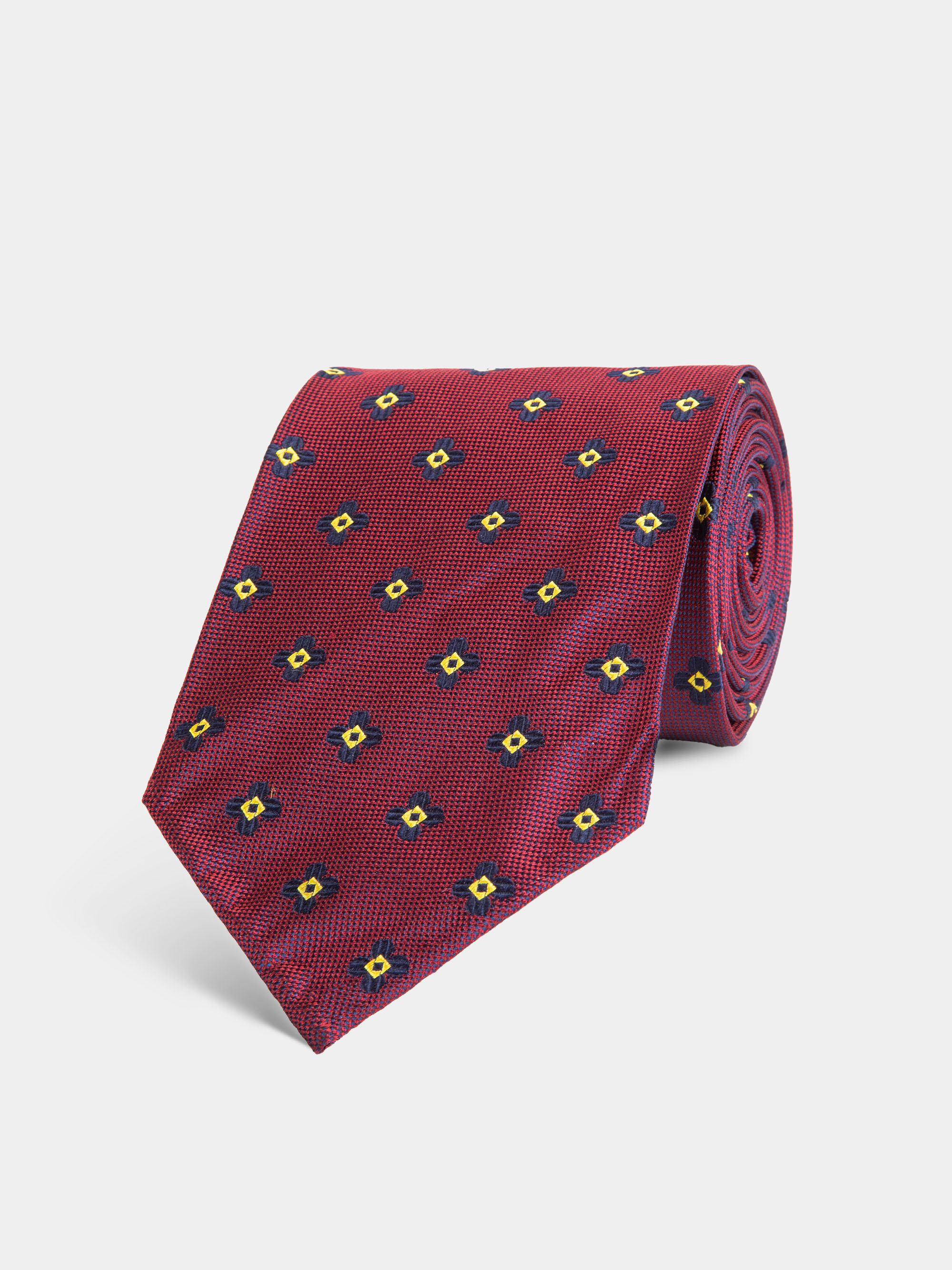 Cravate en soie avec motif jacquard | GutteridgeEU | festa-papa-day Uomo