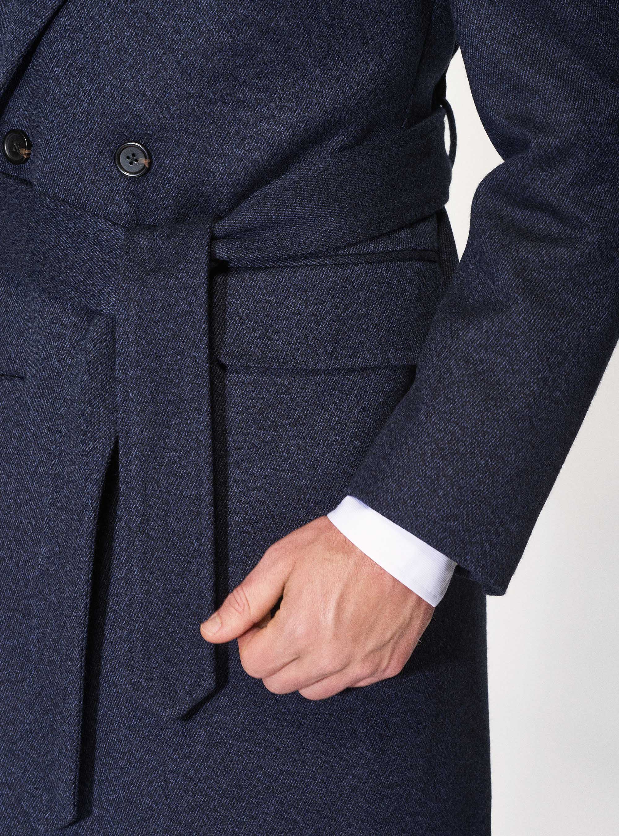 Cappotto doppiopetto in lana con cintura | Gutteridge | Cappotti Uomo