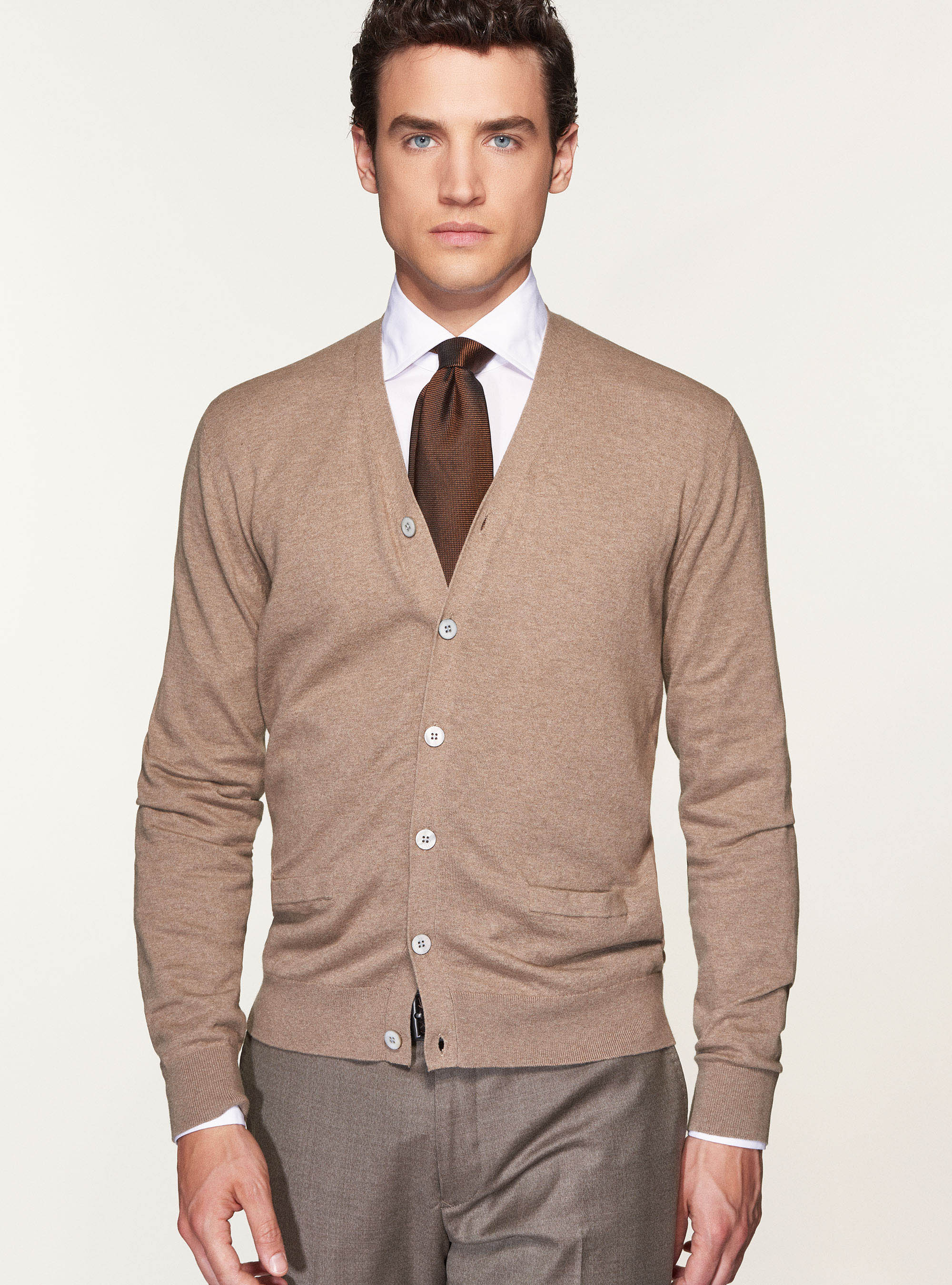 Cardigan con bottoni in cotone seta e cashmere | GutteridgeEU |  catalog-gutteridge-storefront Uomo