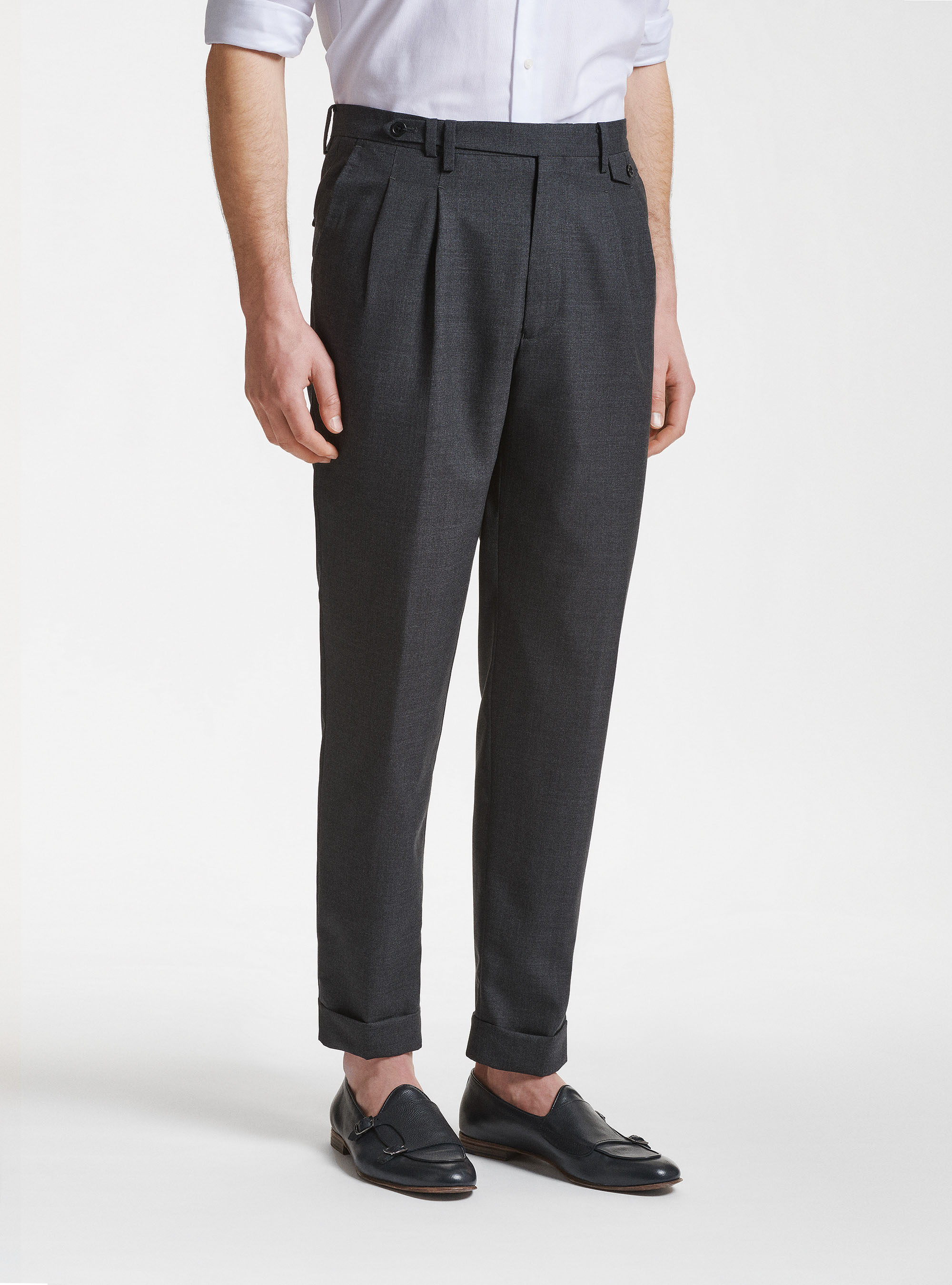 Pantaloni con pinces in pura lana Vitale Barberis Canonico | Gutteridge |  catalog-gutteridge-storefront Uomo