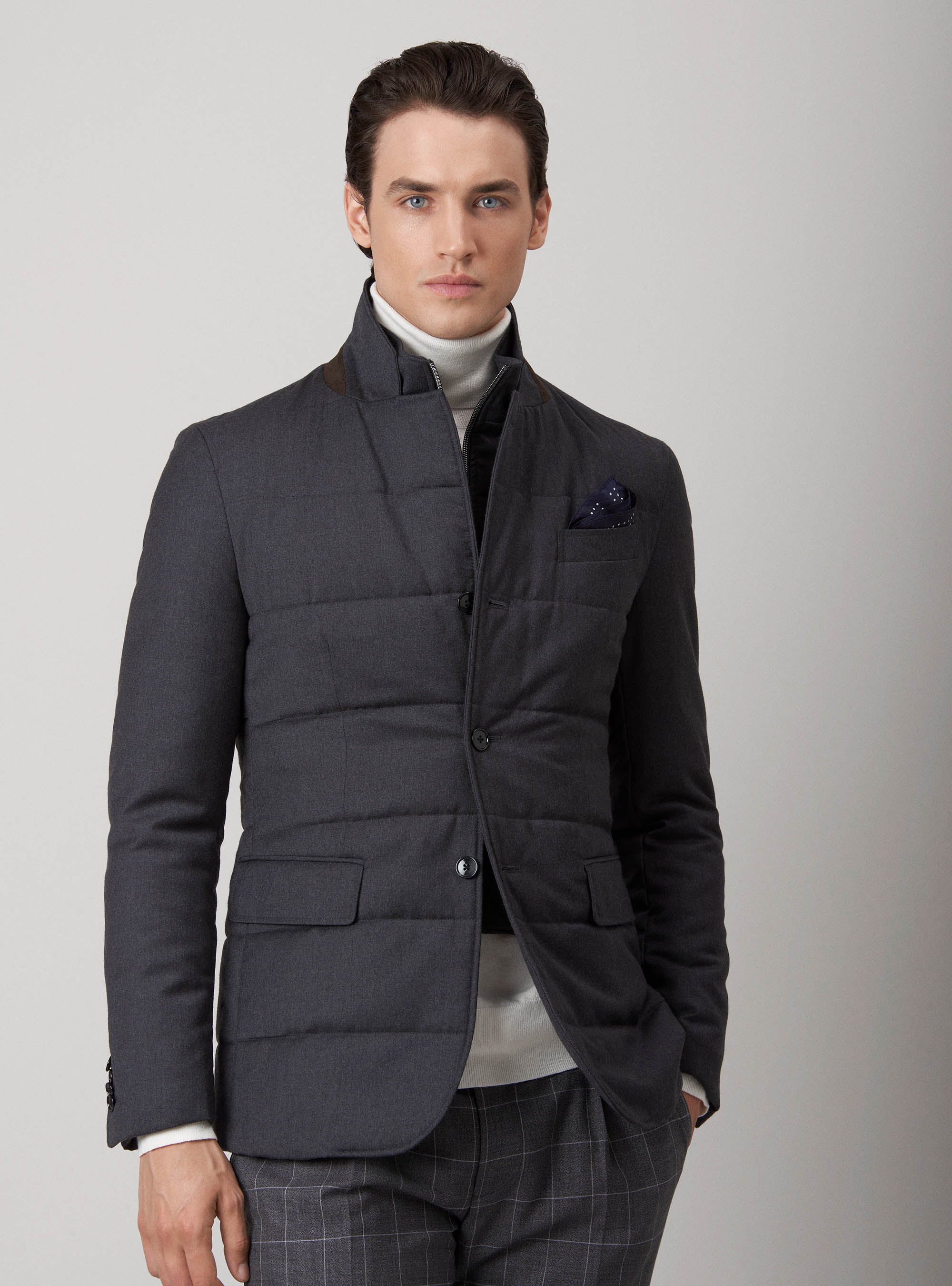 Padded blazer jacket with waistcoat