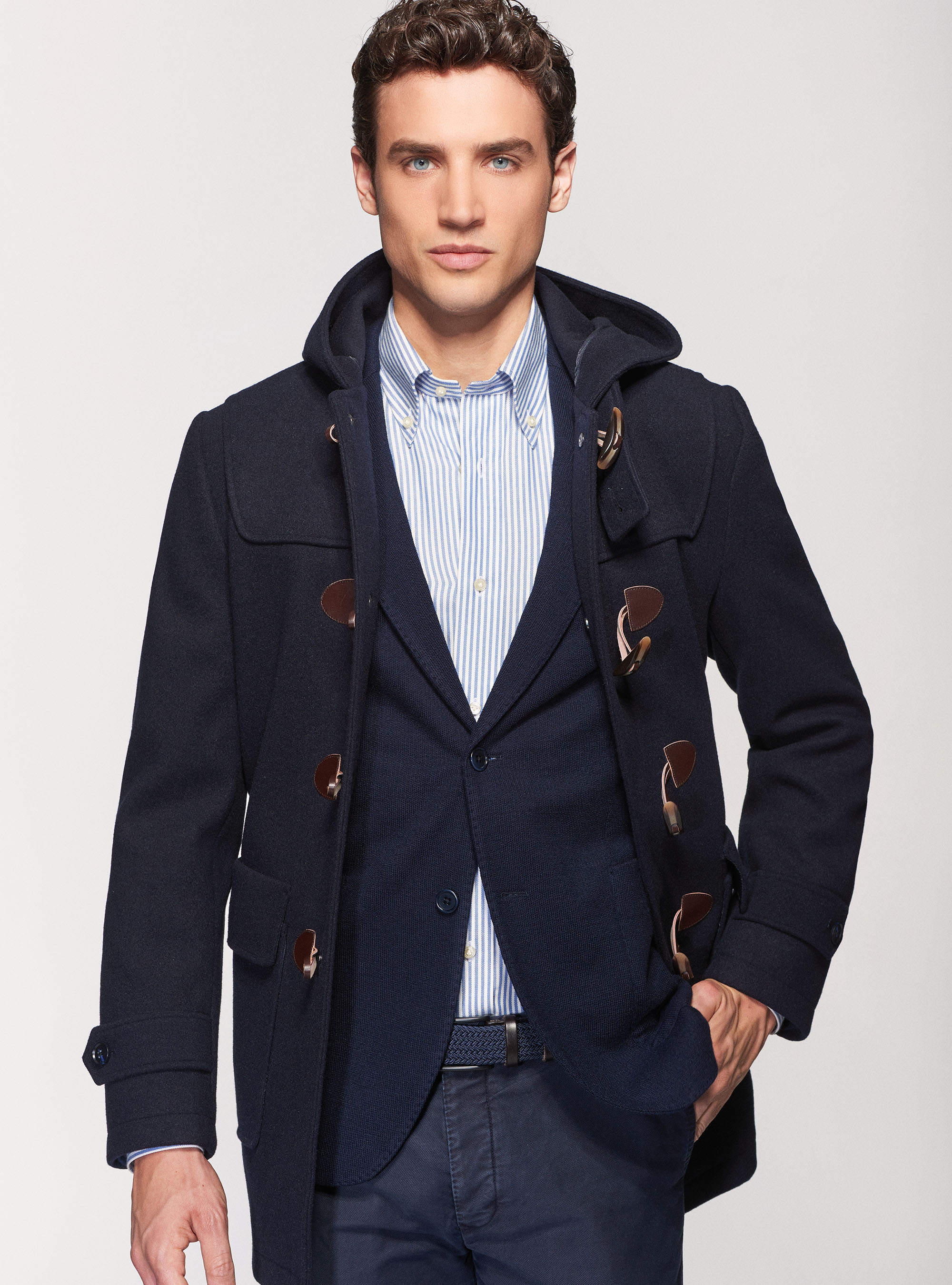 Duffle-coat à capuche en laine mélangée | GutteridgeEU |  catalog-gutteridge-storefront Uomo