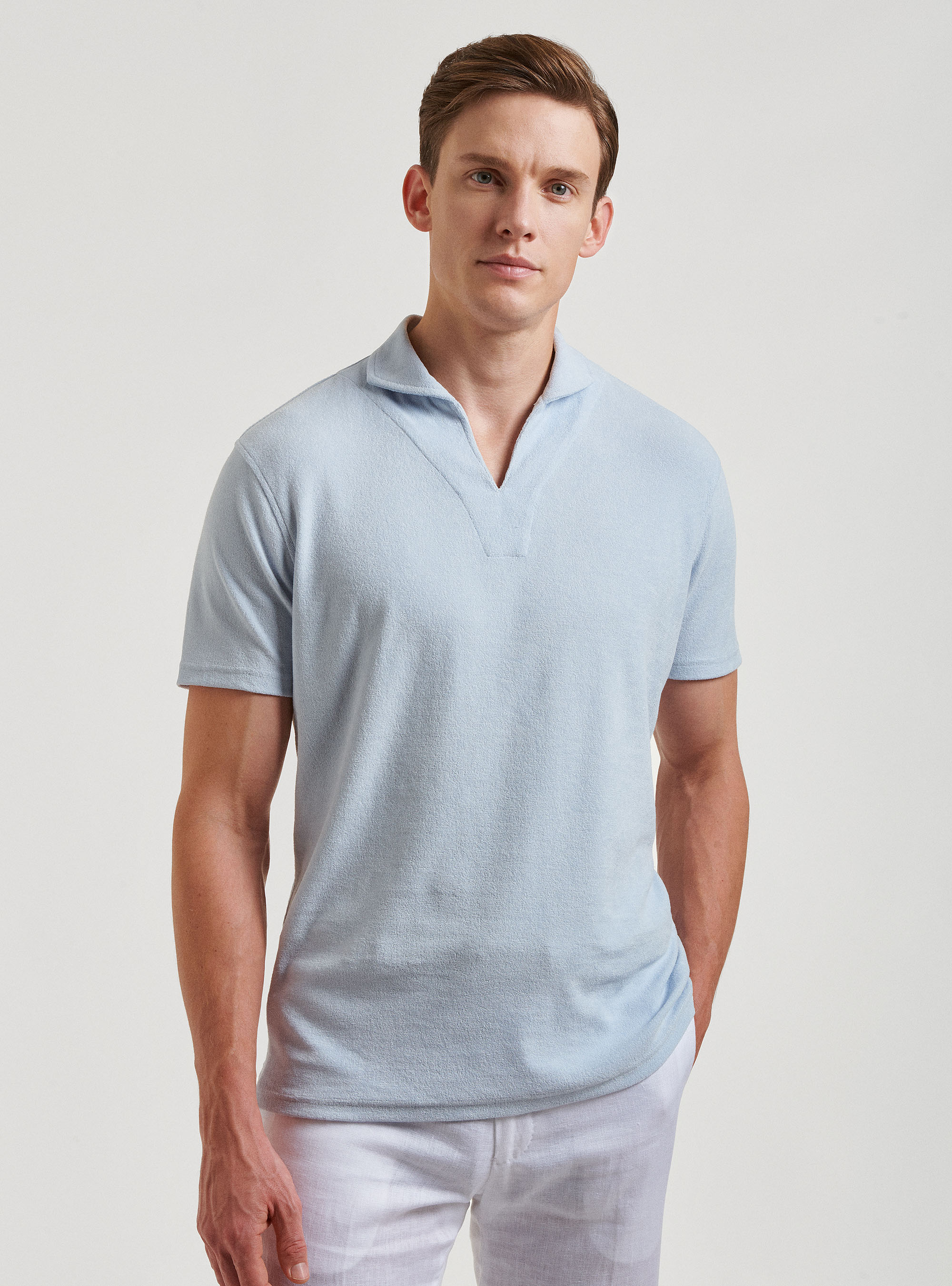 Pure cotton terry polo shirt | GutteridgeEU | Sweaters Uomo