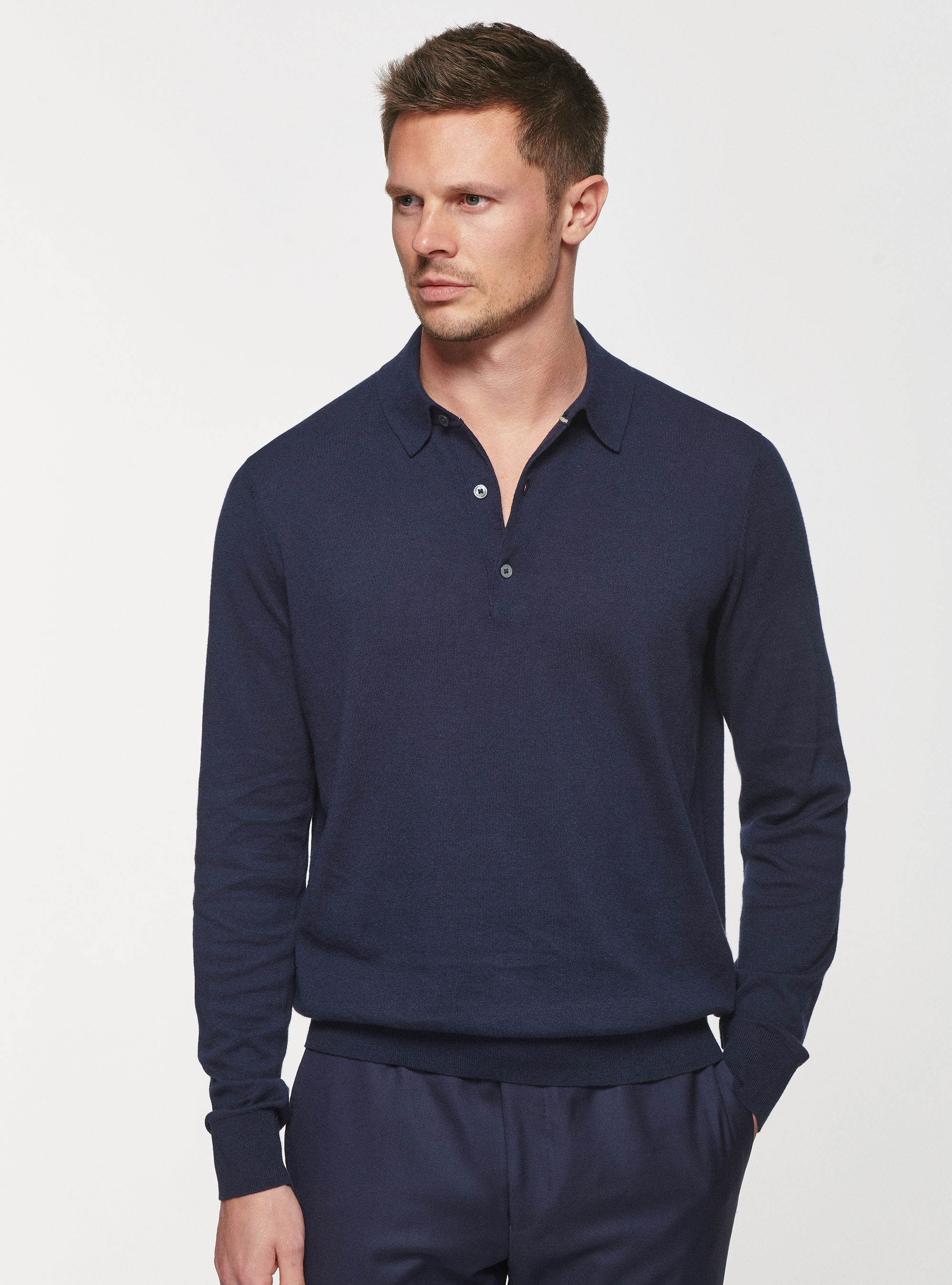 Cotton silk and cashmere polo shirt | GutteridgeUS | Preview FW23 Uomo