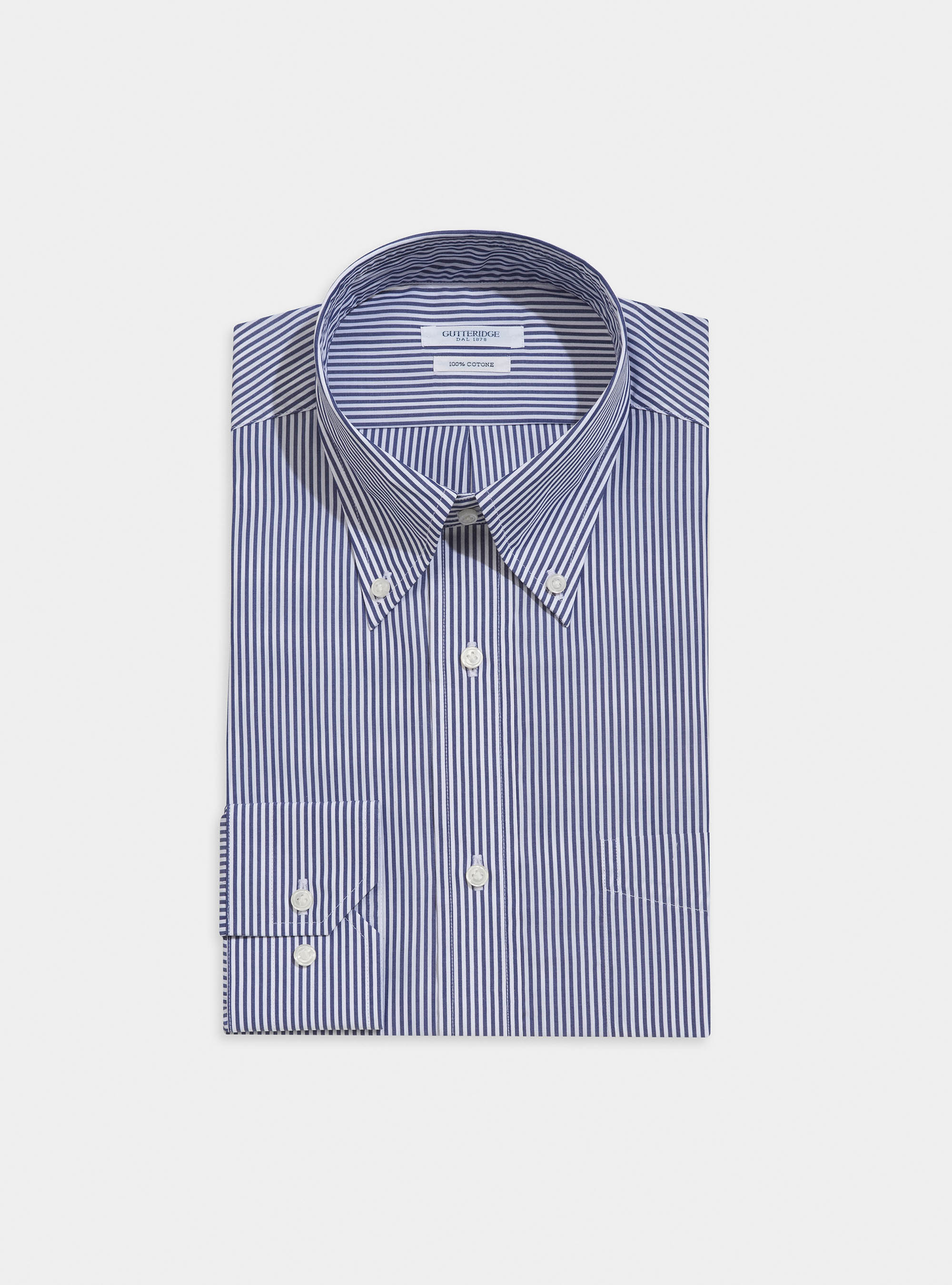 Striped cotton button-down collar shirt | GutteridgeUS | Button Down Uomo