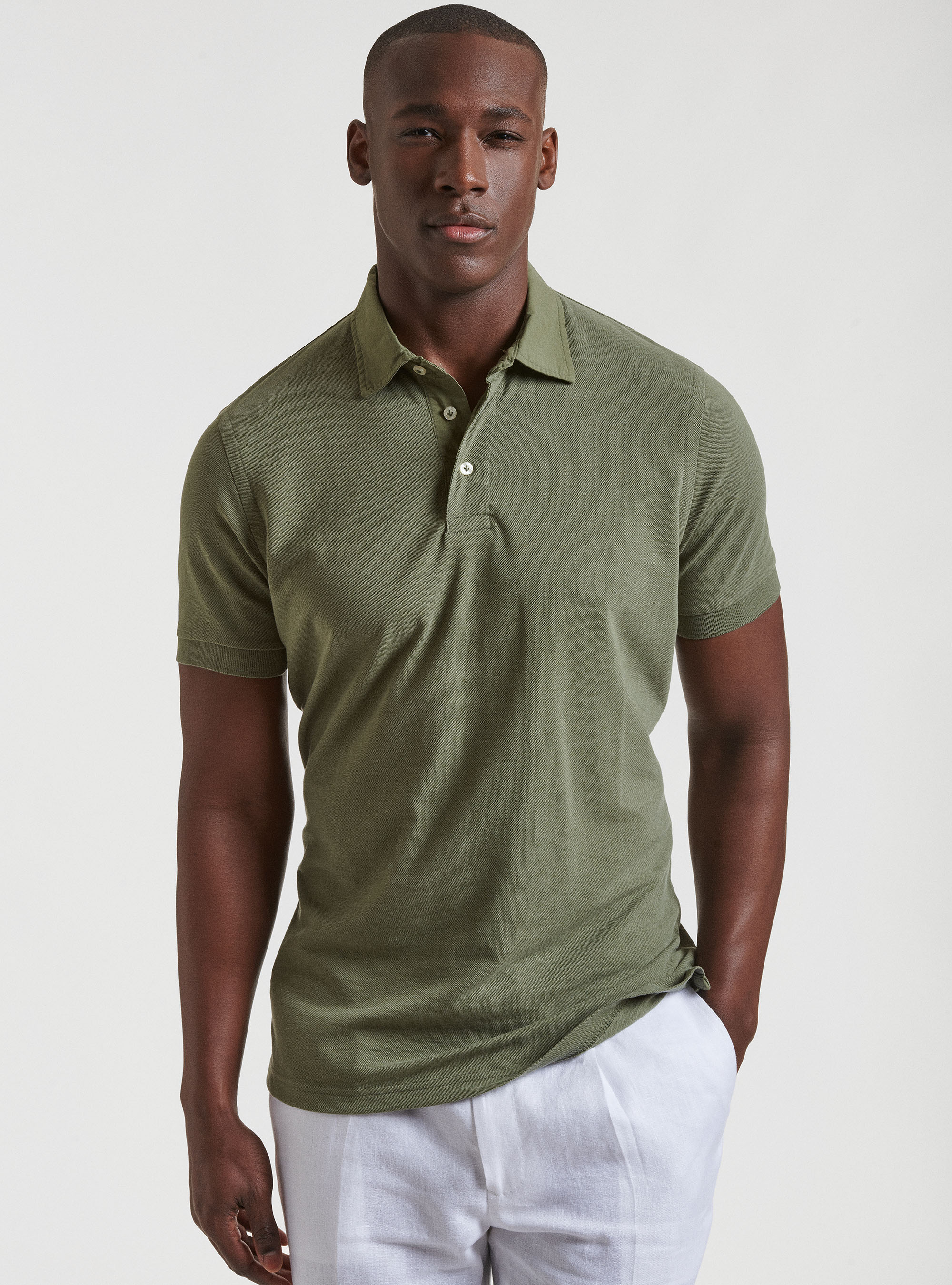 Piqué polo shirt with shirt collar | GutteridgeUS |  catalog-gutteridge-storefront Uomo
