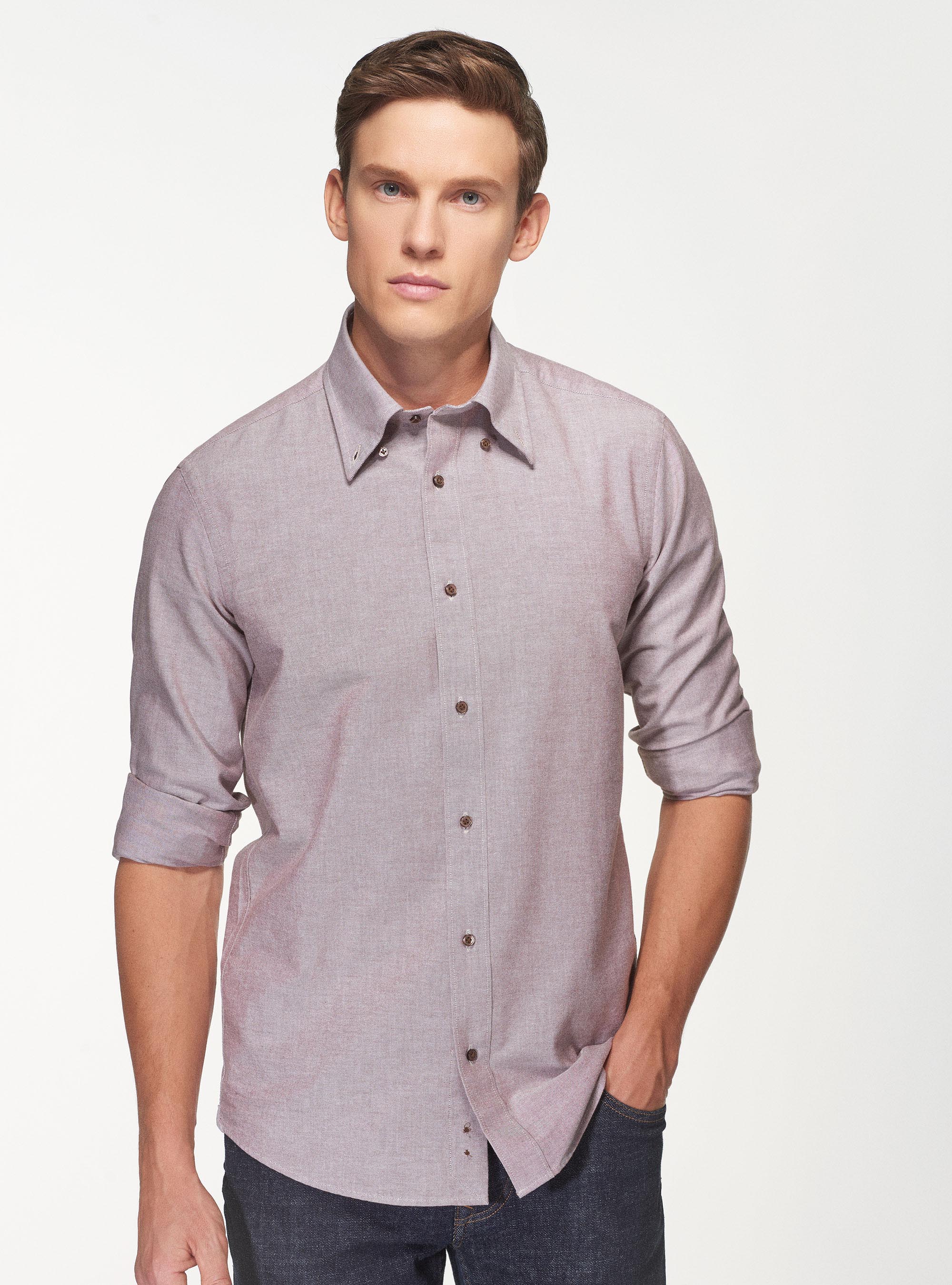 Hemd mit Button-down-Kragen aus Oxford-Baumwolle