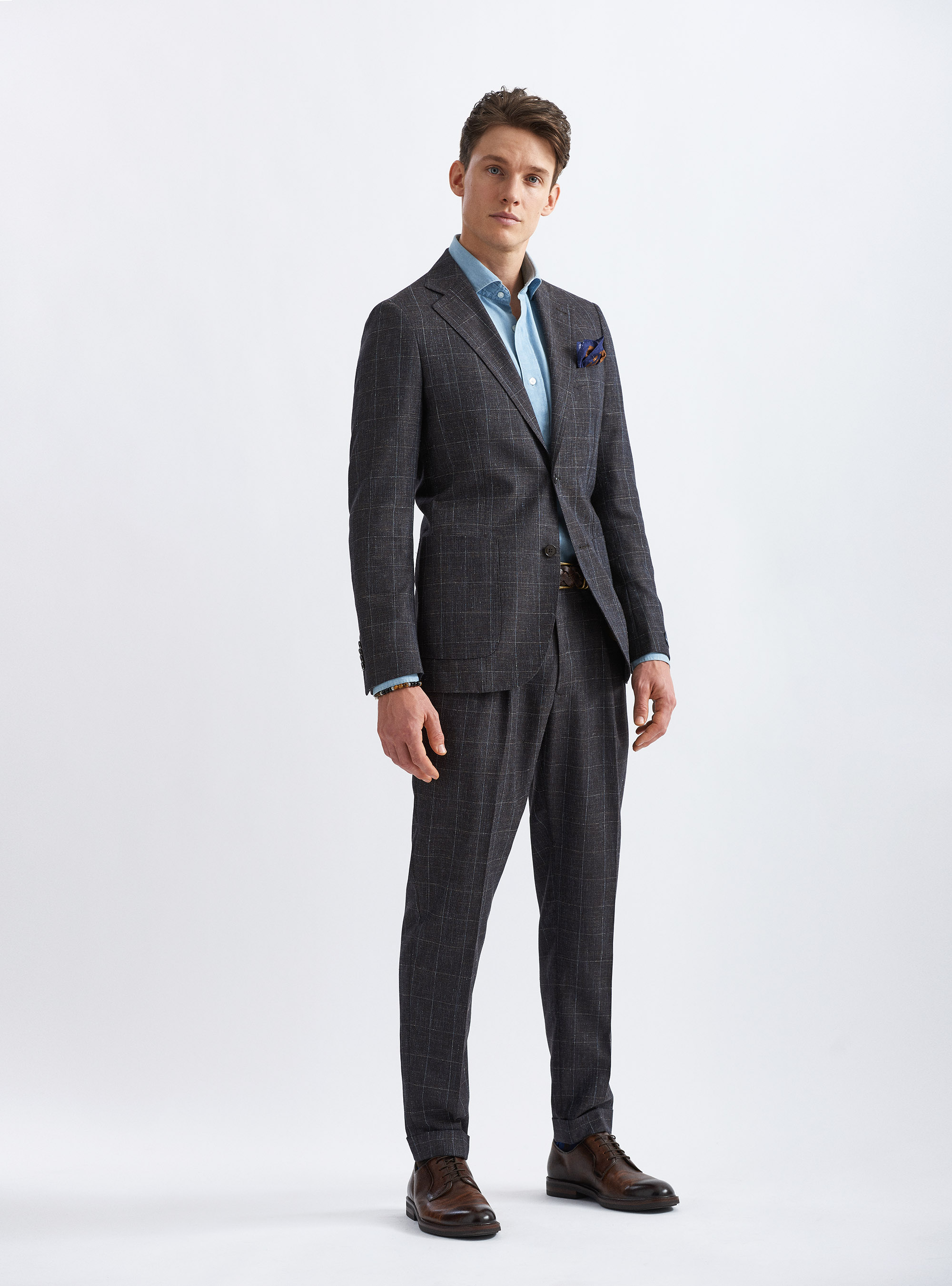 Marlane wool blend checked suit blazer