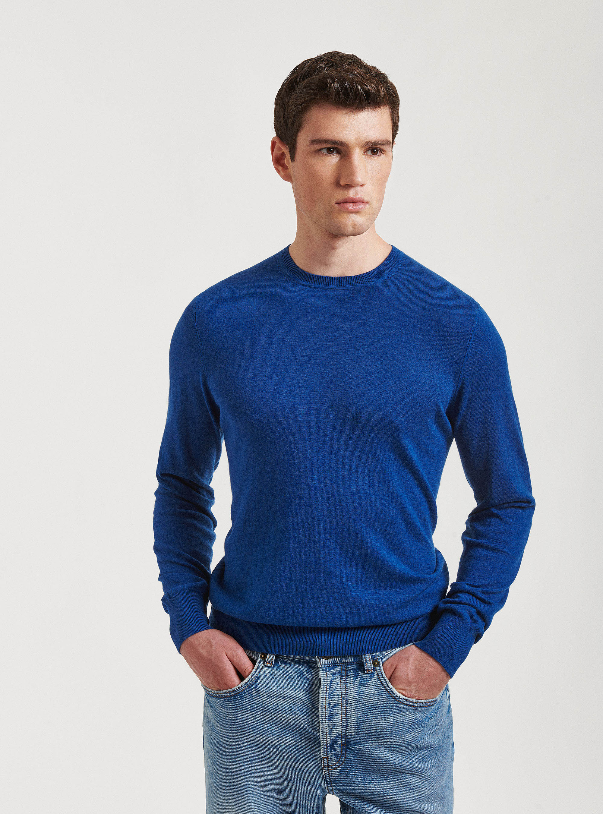 Crew-neck sweater in cotton silk and cashmere | GutteridgeEU |  catalog-gutteridge-storefront Uomo