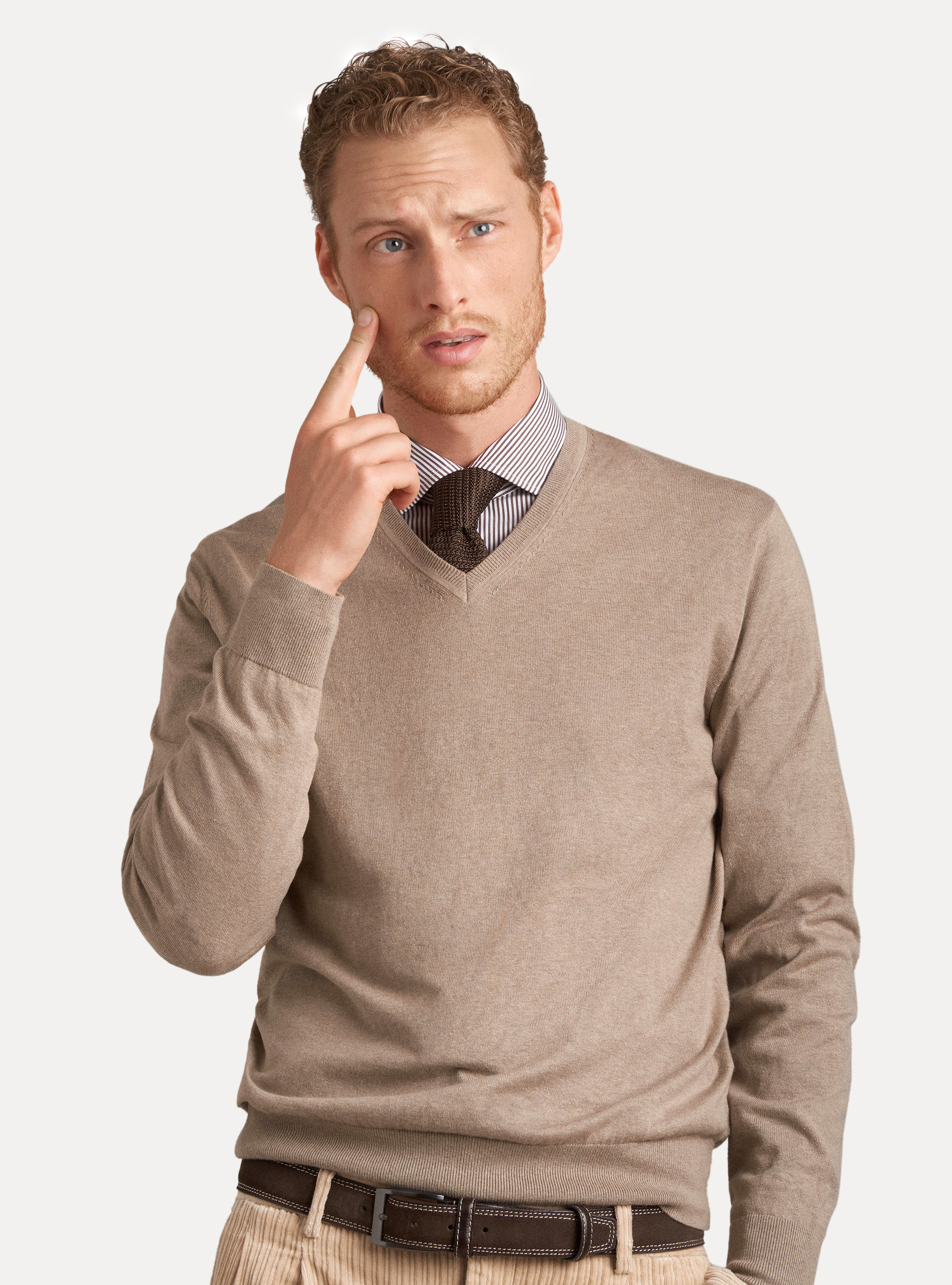 Cotton silk and cashmere V-neck sweater | GutteridgeUS | Sweaters Uomo
