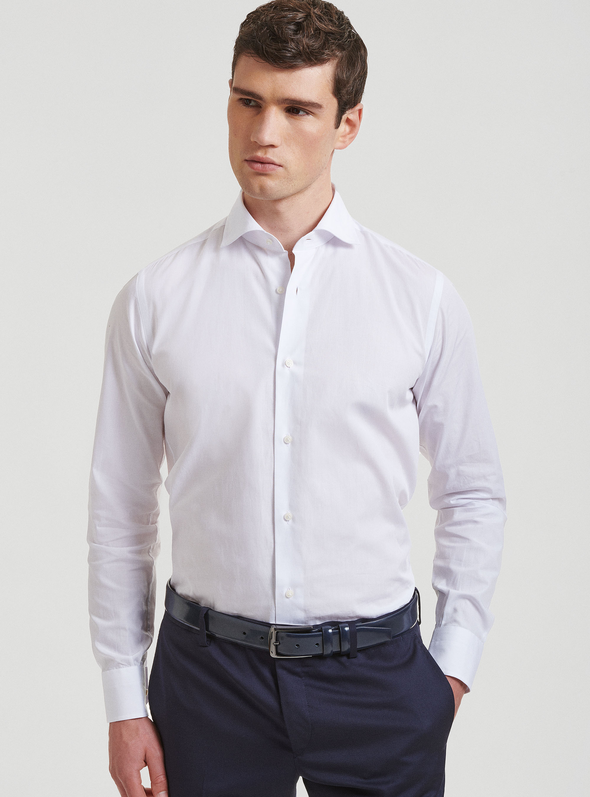 Slim fit cotton fil a fil shirt | GutteridgeEU | Shirts Uomo