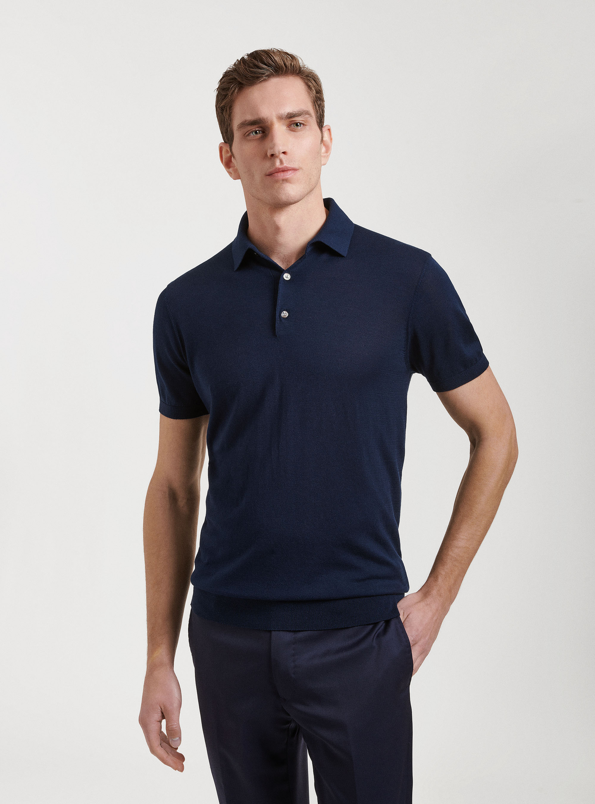 Silk cotton polo shirt | GutteridgeUK | Clothing Uomo