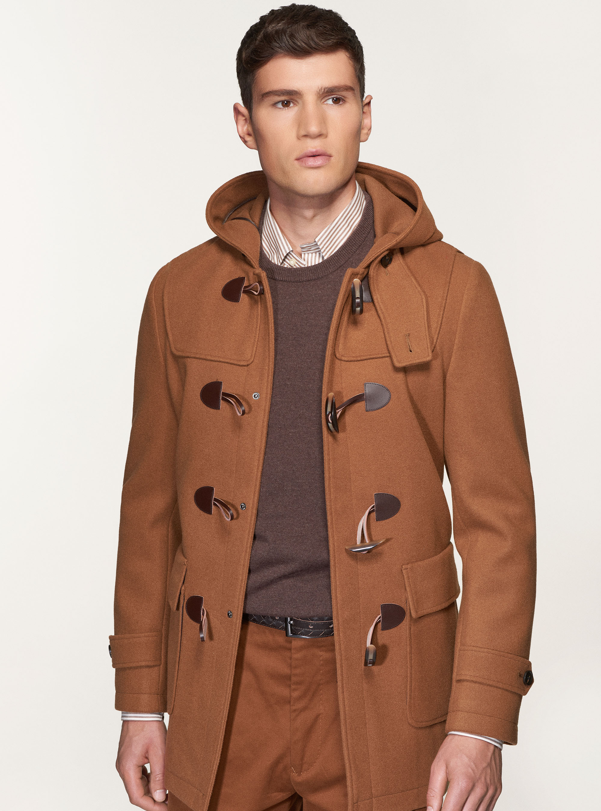 Hooded duffle coat in wool blend | GutteridgeUS |  catalog-gutteridge-storefront Uomo